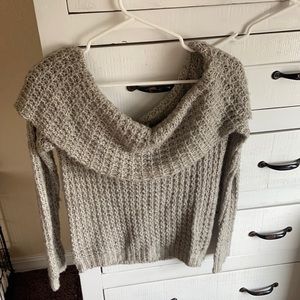 BKE grey off the shoulder sweater